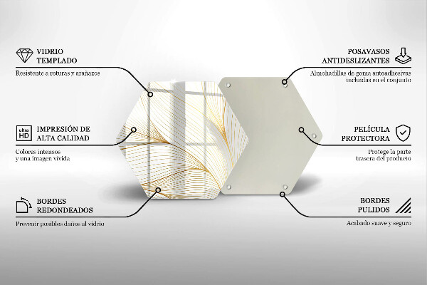 Tabla de cortar de vidrio Patrón de líneas modernas