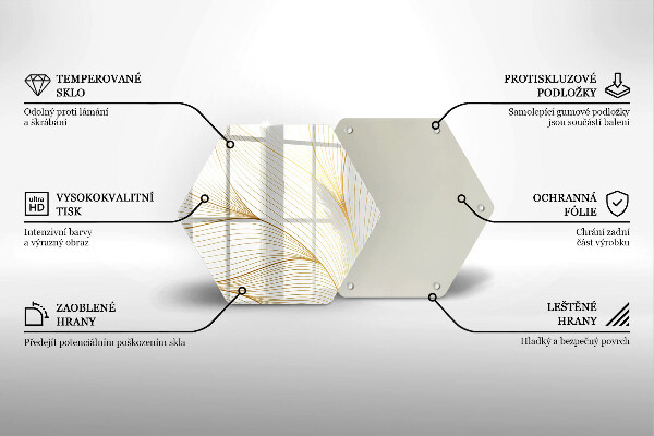 Tabla de cortar de vidrio Patrón de líneas modernas