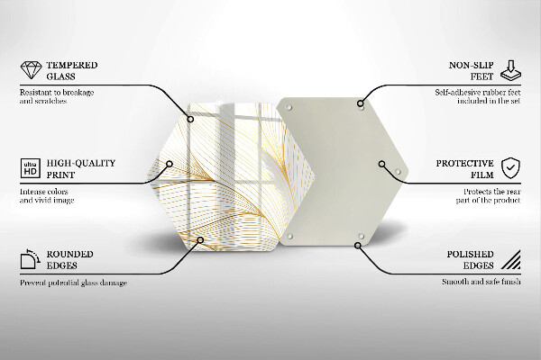 Tabla de cortar de vidrio Patrón de líneas modernas