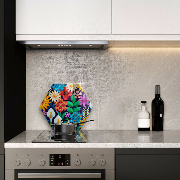 Tabla de cortar de vidrio Ilustración de prado de flores