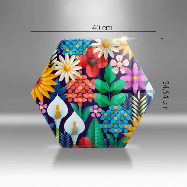 Tabla de cortar de vidrio Ilustración de prado de flores