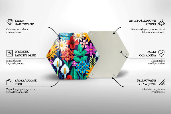 Tabla de cortar de vidrio Ilustración de prado de flores