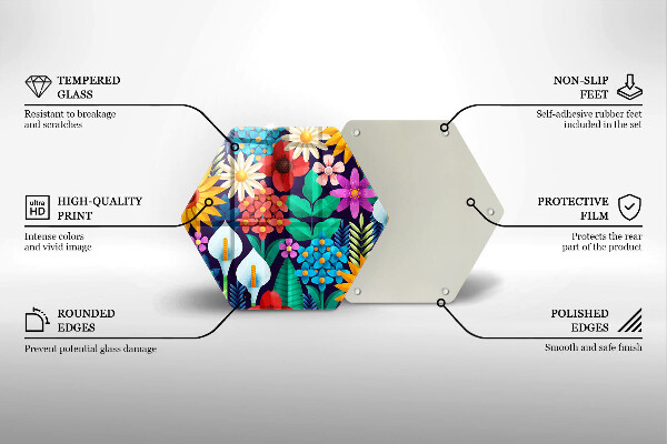 Tabla de cortar de vidrio Ilustración de prado de flores