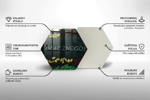 Tabla de cortar de vidrio Inscripción ¡buen provecho!