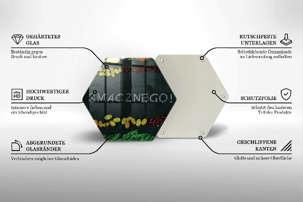 Tabla de cortar de vidrio Inscripción ¡buen provecho!
