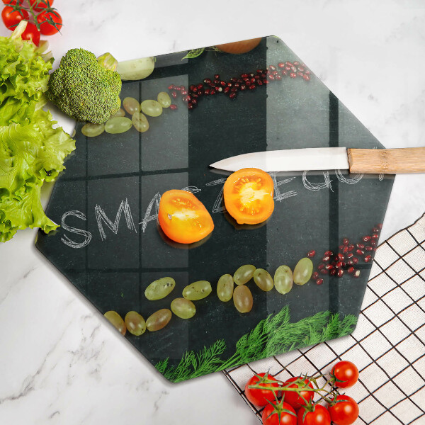 Tabla de cortar de vidrio Inscripción ¡buen provecho!