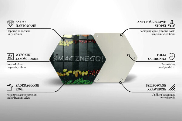 Tabla de cortar de vidrio Inscripción ¡buen provecho!