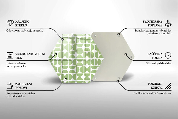 Tabla de cortar de vidrio Patrón de formas boho