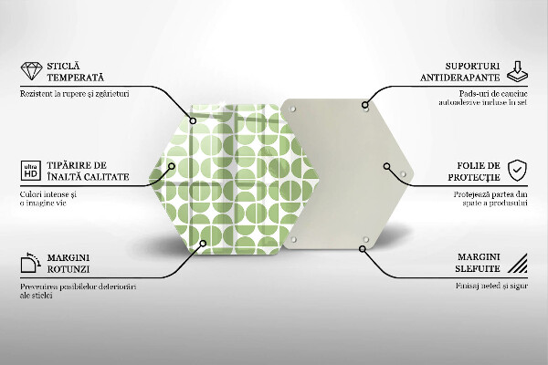 Tabla de cortar de vidrio Patrón de formas boho