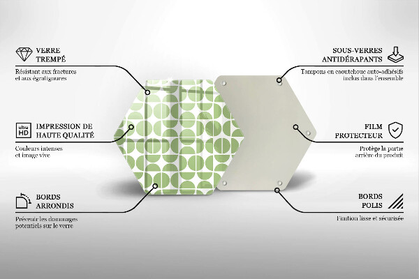 Tabla de cortar de vidrio Patrón de formas boho