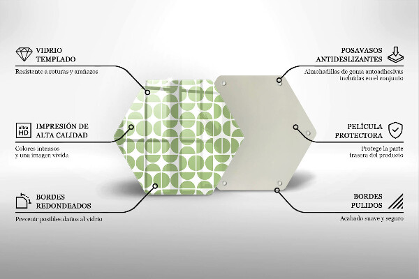 Tabla de cortar de vidrio Patrón de formas boho