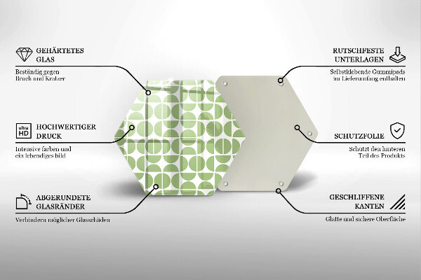 Tabla de cortar de vidrio Patrón de formas boho