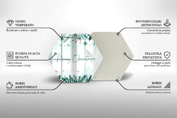 Tabla de cortar de vidrio Merry christmas