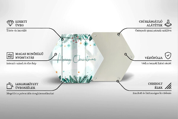 Tabla de cortar de vidrio Merry christmas