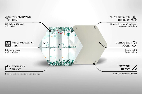 Tabla de cortar de vidrio Merry christmas