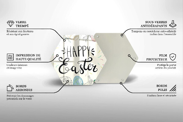 Tabla de cortar de vidrio Happy easter
