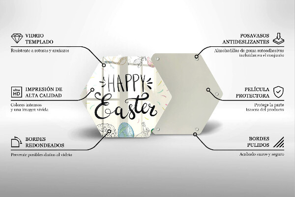 Tabla de cortar de vidrio Happy easter