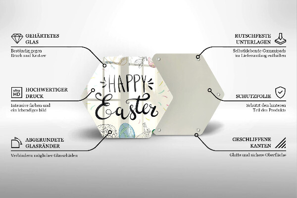 Tabla de cortar de vidrio Happy easter