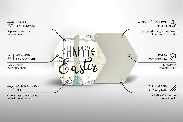 Tabla de cortar de vidrio Happy easter