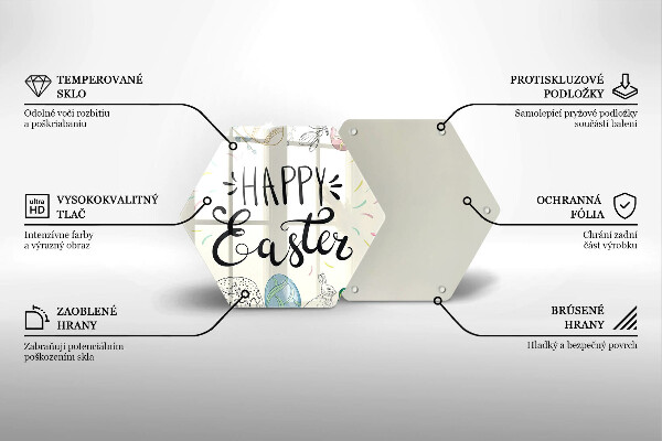 Tabla de cortar de vidrio Happy easter