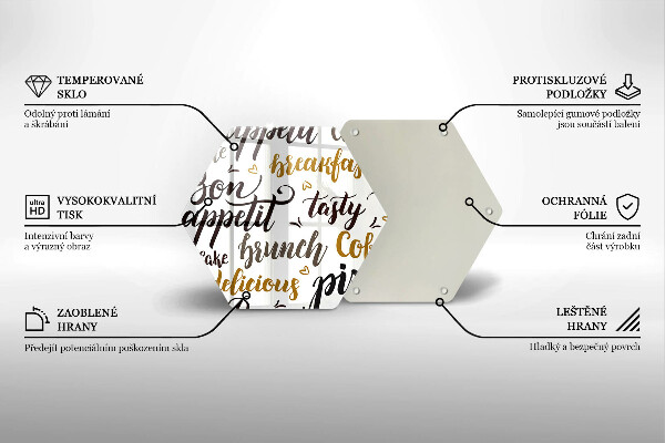 Tabla de cortar de vidrio Buen provecho subtítulos