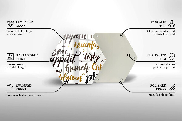 Tabla de cortar de vidrio Buen provecho subtítulos