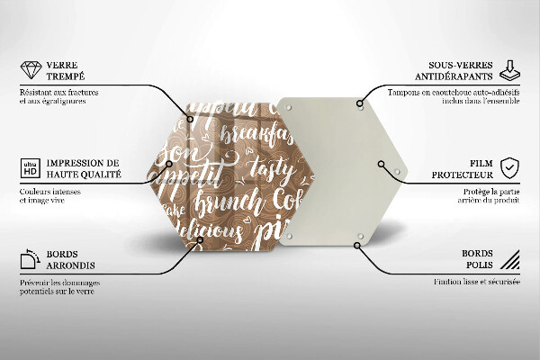 Tabla de cortar de vidrio Buen provecho subtítulos