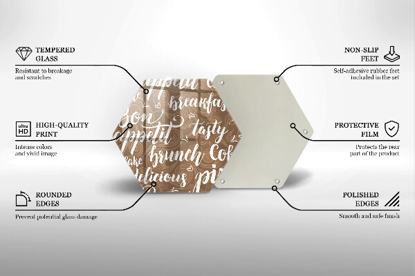 Tabla de cortar de vidrio Buen provecho subtítulos