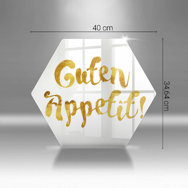 Tabla de cortar de vidrio La inscripción guten appetit!