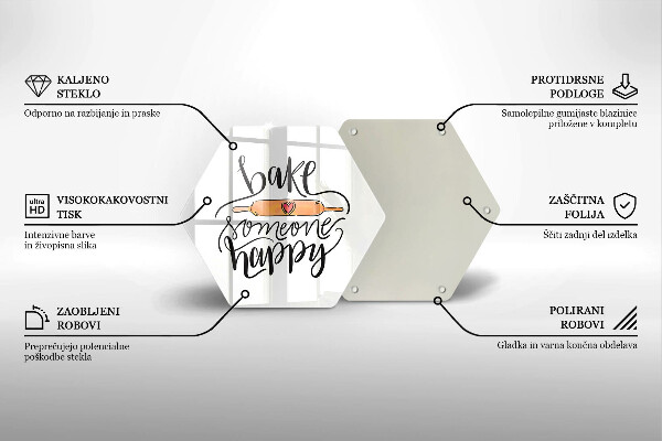 Tabla de cortar de vidrio Hornear a alguien feliz