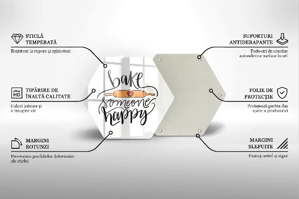 Tabla de cortar de vidrio Hornear a alguien feliz