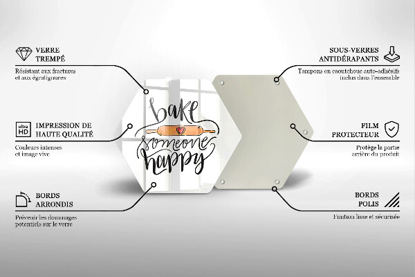 Tabla de cortar de vidrio Hornear a alguien feliz