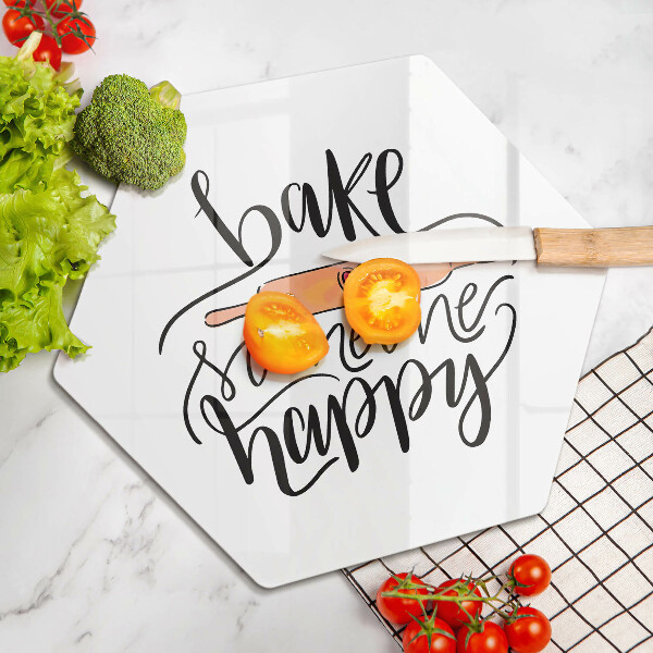 Tabla de cortar de vidrio Hornear a alguien feliz