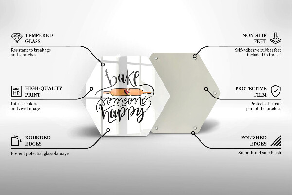 Tabla de cortar de vidrio Hornear a alguien feliz
