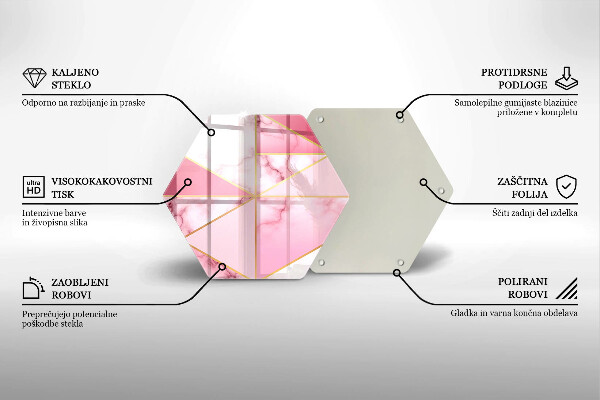 Tabla de cortar de vidrio Mármol geométrico