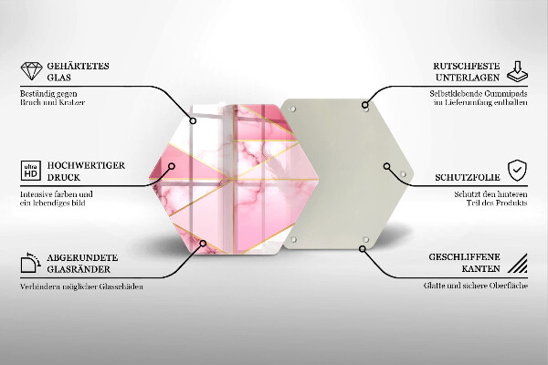 Tabla de cortar de vidrio Mármol geométrico