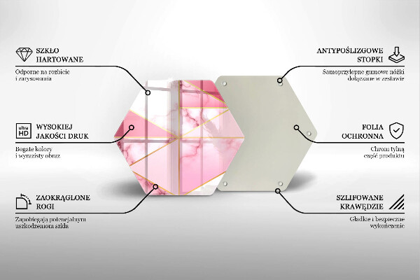 Tabla de cortar de vidrio Mármol geométrico