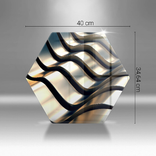 Tabla de cortar de vidrio Formas metálicas 3d