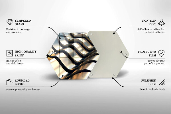 Tabla de cortar de vidrio Formas metálicas 3d