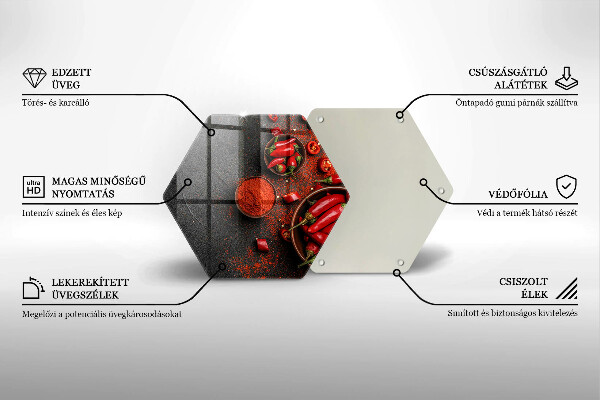 Tabla de cortar de vidrio Chiles rojos
