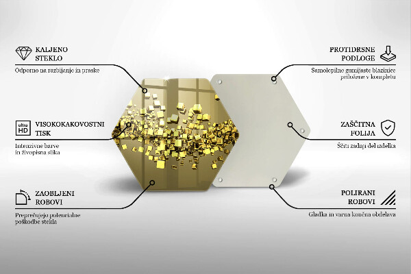 Tabla de cortar de vidrio Geometría 3d abstracta