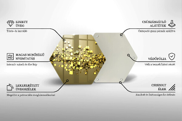 Tabla de cortar de vidrio Geometría 3d abstracta