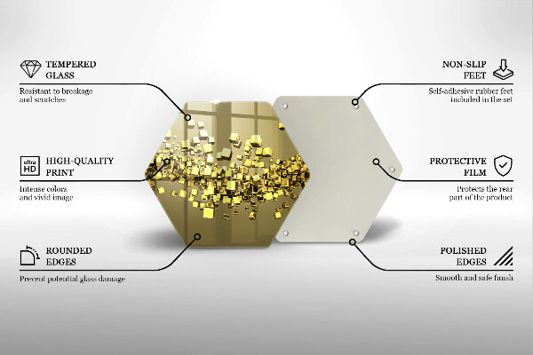 Tabla de cortar de vidrio Geometría 3d abstracta