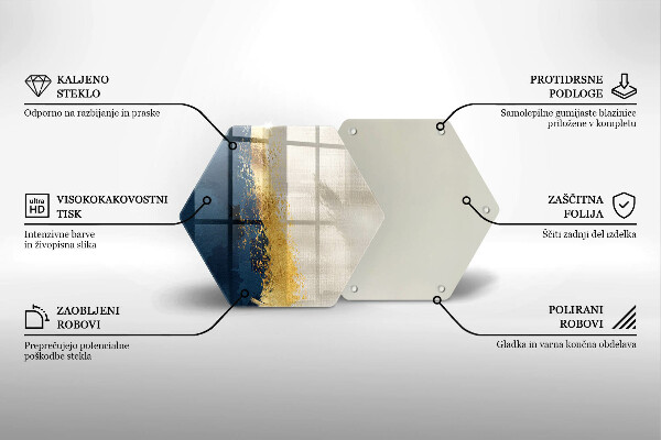 Tabla de cortar de vidrio Abstracción de oro