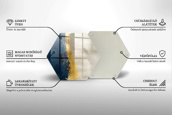 Tabla de cortar de vidrio Abstracción de oro