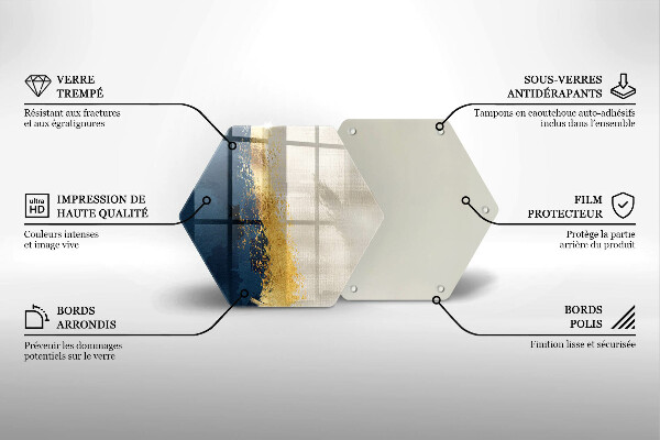 Tabla de cortar de vidrio Abstracción de oro