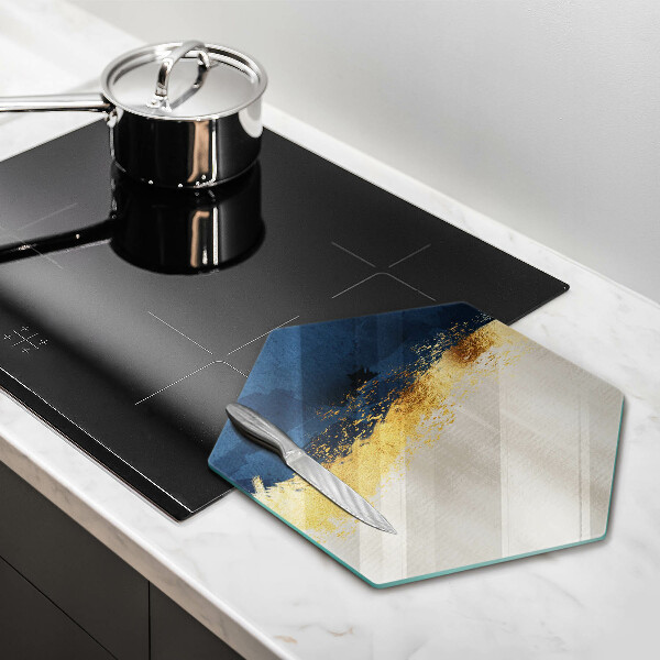 Tabla de cortar de vidrio Abstracción de oro