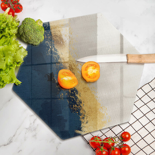 Tabla de cortar de vidrio Abstracción de oro