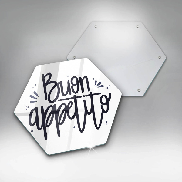 Tabla de cortar de vidrio Inscripción de buen apetito