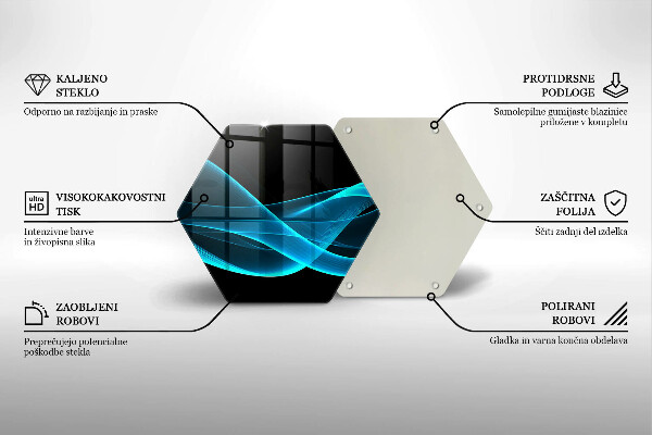 Tabla de cortar de vidrio Abstracción azul